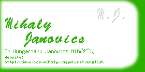 mihaly janovics business card